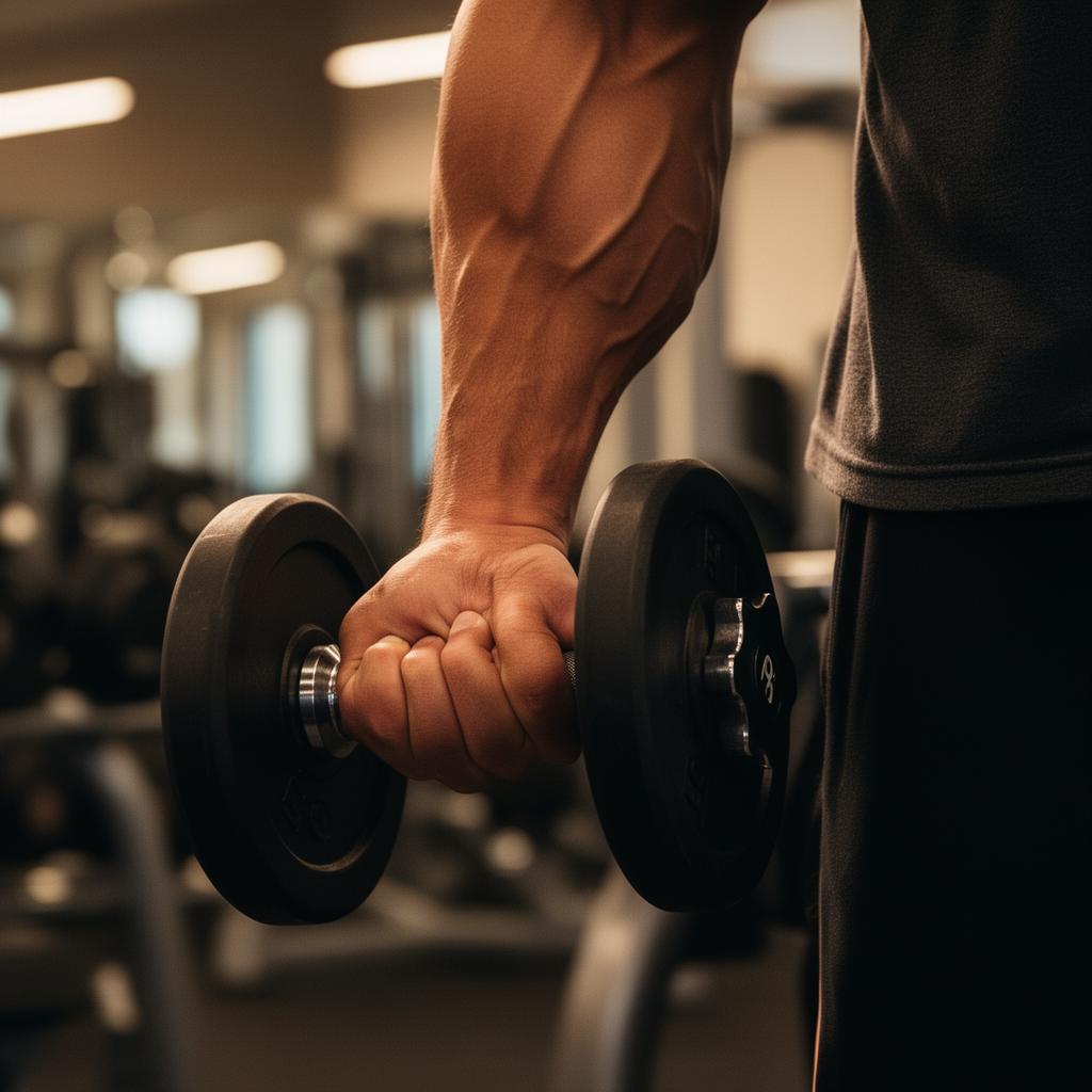 Man showing strength