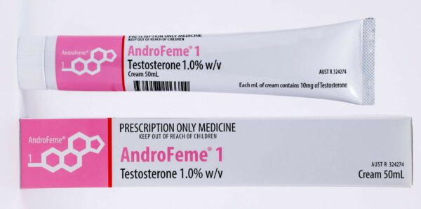 <span class=treatment>HRT  telemed visit </span><span class=drug_name>AndroFeme<sup>®</sup>1</span>